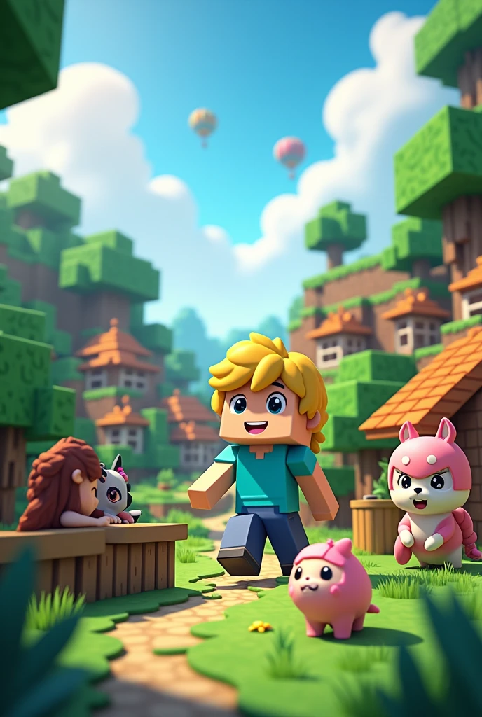 Crie uma imagem sobre minecraft com o nome bipi roleplay
