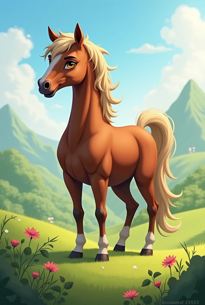 Create an anthropomorphic horse