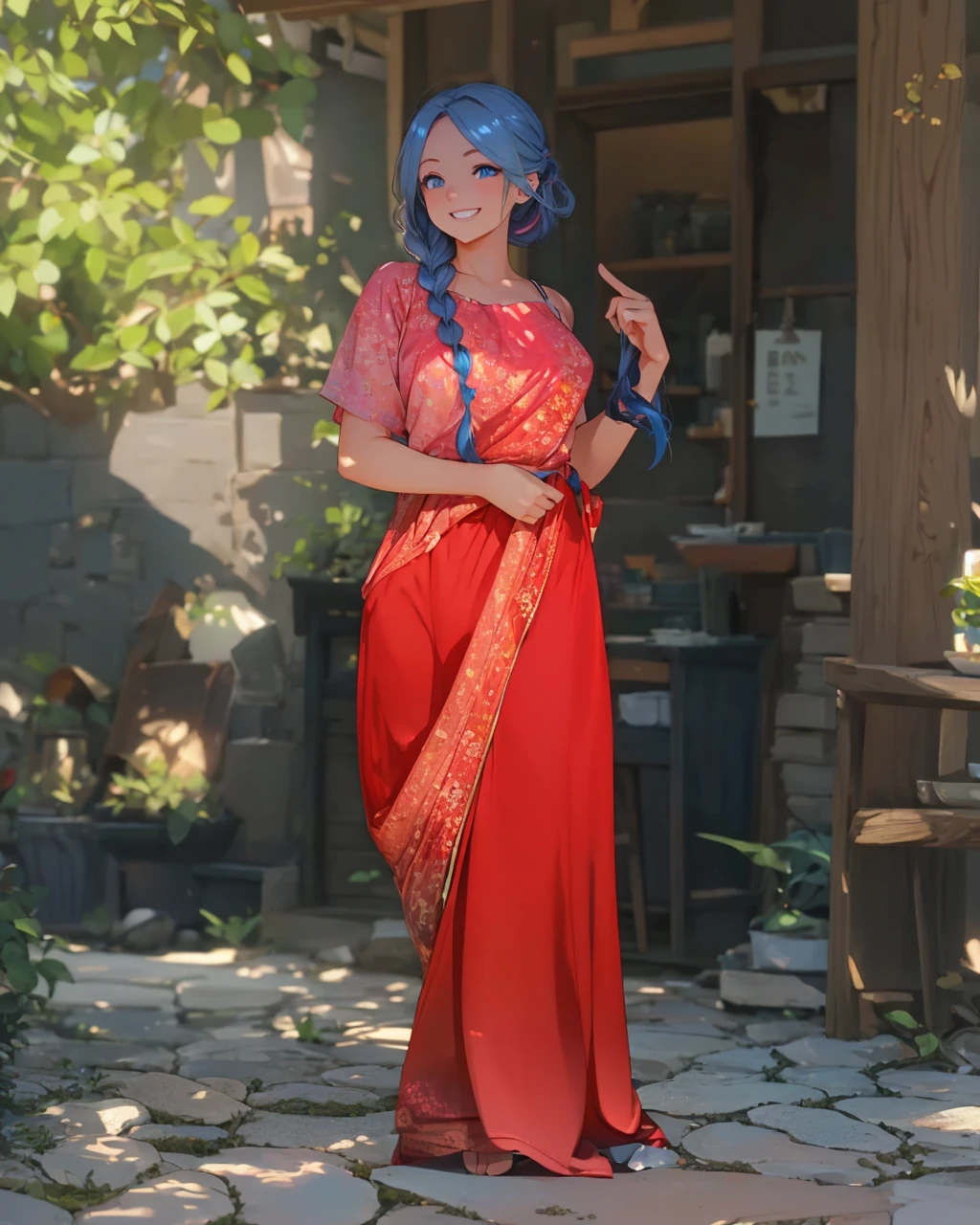 Realistic、1house wife、blonde hair、braid、blue eyes、(eye focus:1.3,face focus,upper body),(gradient eyes:1.3),(camisole sexy panties
)、open mouth,(grin:1.3),forehead,cute face、finger to mouth,