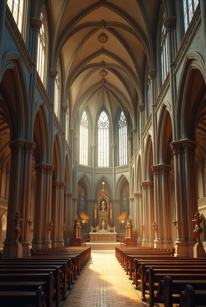 create an architectural map of the interior of a church with exact dimensions