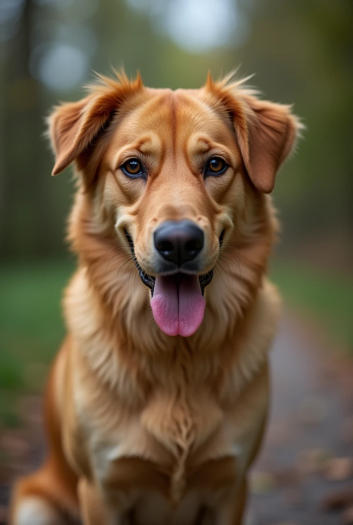 A male dog with a canine dick 