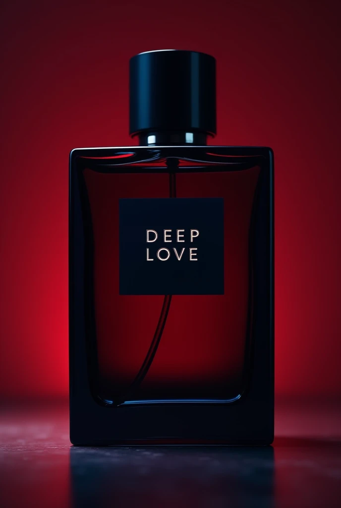 Navy blue transparent perfume, red wine, sensual, rectangular , Brand ( Deep love