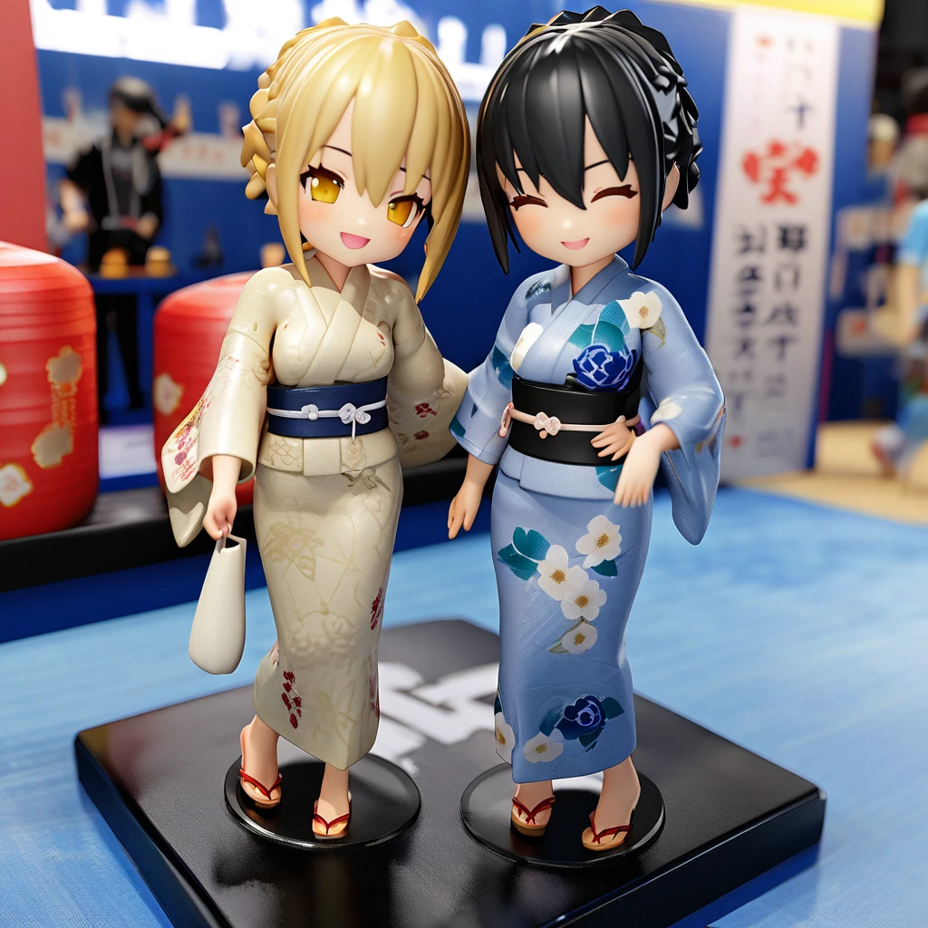Summer festival,In a yukata,You laugh,3d,Nendoroid