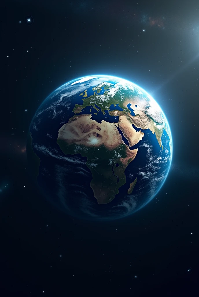 The Earth globe beautifully depicted in space