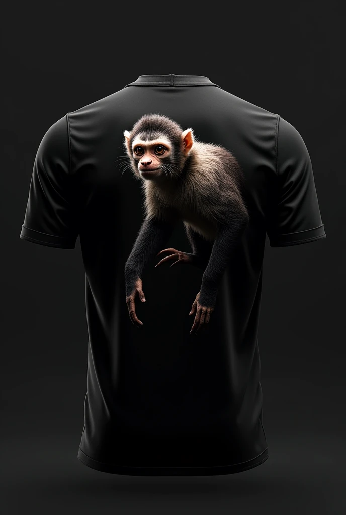 Make me a black team jersey with a capuchin monkey on the back.