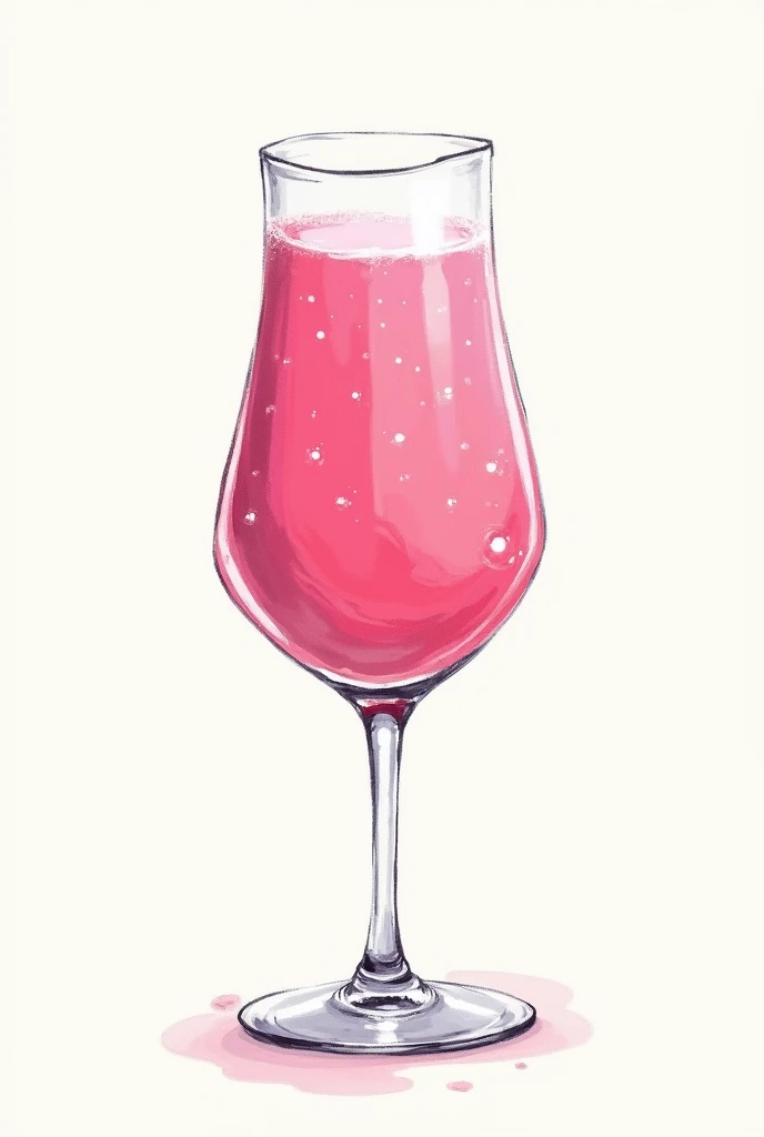 a poorly drawn picture of a glass of pink sparkling wine