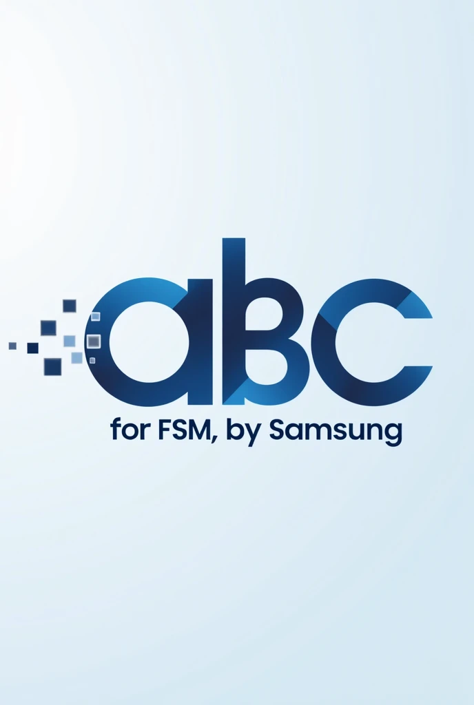 Creat a logo with the prompt "The ABC for FSM, by Samsung" ABC should be the biggest letters