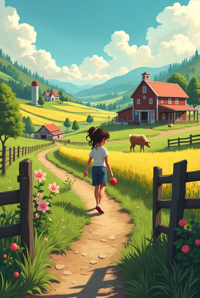 age girl living at home on a farm