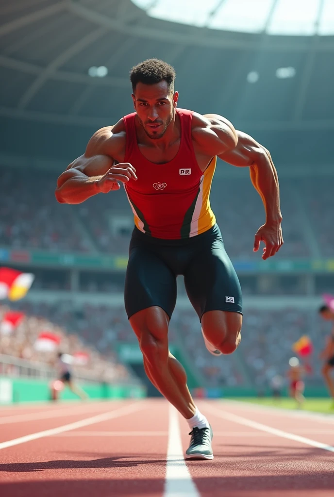 Athlete running in the Olympics