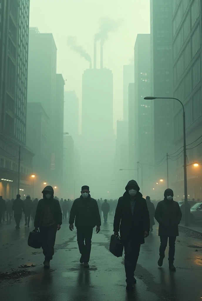 Generate a realistic image about air pollution