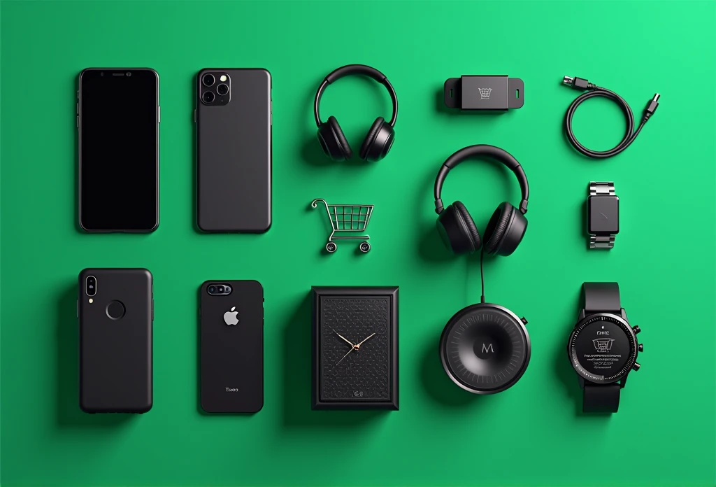 For the creation of a store banner named (QualityTime) online that sells cell phone products like headphones, chargers, capinha de proteçao, smartwatch and the like, **the image should have a modern design**, **inspired by large online stores such as Amazon and Mercado Livre**. **The banner should be clean and attractive**, **using a predominantly green and black color palette**, **to convey an air of sophistication and technology**.
Detailed Description:
Paleta de cores: **Green background with details and icons in black**, **contrasting with white or light gray text to highlight offers and information**.
Layout: **Centered image of smartphones**, **Cases**, chargers e acessórios, **positioned in an organized and visually pleasing manner**, **suggesting a variety of products**.
promotional text: **Phrases like “Unmissable deals on cell phone accessories**!**” or “Everything for your smartphone**, Here!**” in modern and large fonts**, **with bold highlighting**.
**Icons and Details**: **Minimalist shopping cart icons**, **fast shipping and warranty seals should be included to generate trust and facilitate the identification of the services offered**.
General Style: Clean, **inspired by the design of large e-commerce platforms**, **focused on conveying reliability and variety of products**.
**This style will create a striking visual identity for the store**, **aligned with the expectations of online customers**.