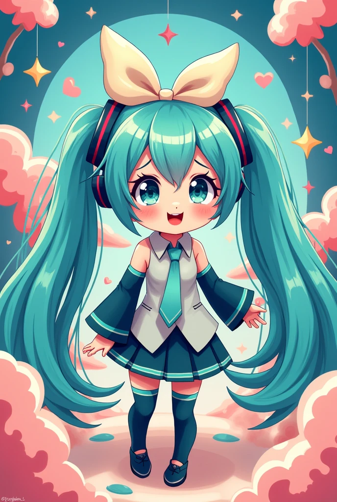 2d cartoonish disney drawing hatsune miku