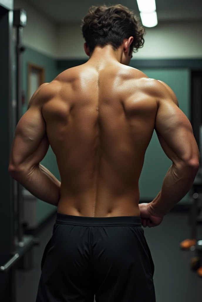Tom Holland showing his butt at the gym