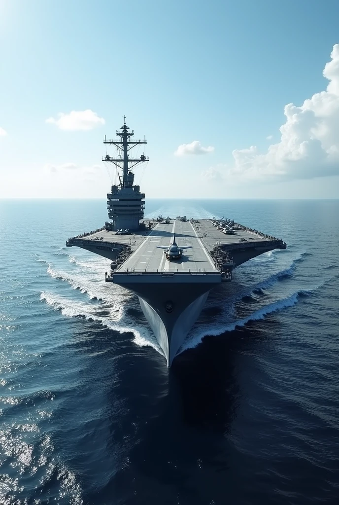 A modern aircraft carrier in the sea. Very realistic