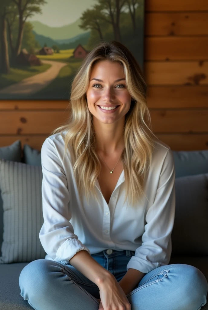photo of a beautiful young woman, (melissa benoist), happy, casual clothes, a woman with long blonde hair, wearing jeans, attractive beautiful woman, realistic, uhd, soft lighting, professional lighting, indoors, extremely detailed background, indoors garden, looking at viewer, lifelike texture, amateur lighting , <lora:testing_mel-11:0.7>