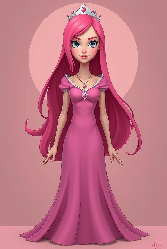 Create a realistic image of Princess Bubblegum from Adventure Time without clothes.