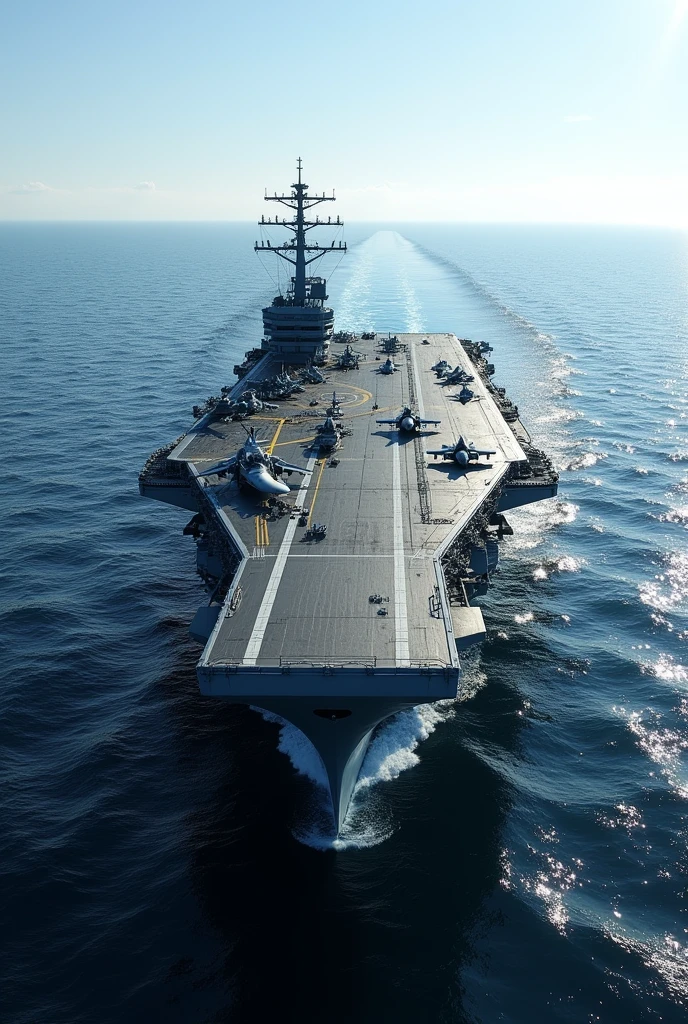 A modern aircraft carrier in the sea. Very realistic