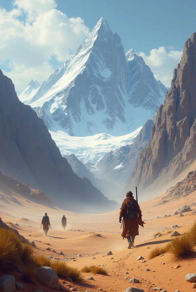 Desert meeting icy mountains