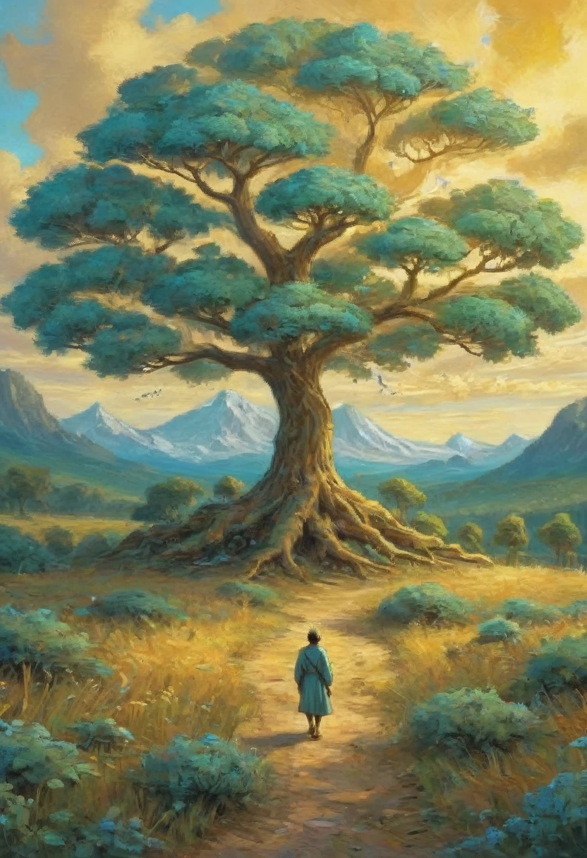 (Evolution of life)、Fibonacci、the golden ratio、melted wax、Visible brush strokes、3D tessellation wireframe、neural graphic、neurons、The Tree of Life、Farbe、tenderness、passion、The ultra -The high-definition、8K UHD、masterpiece