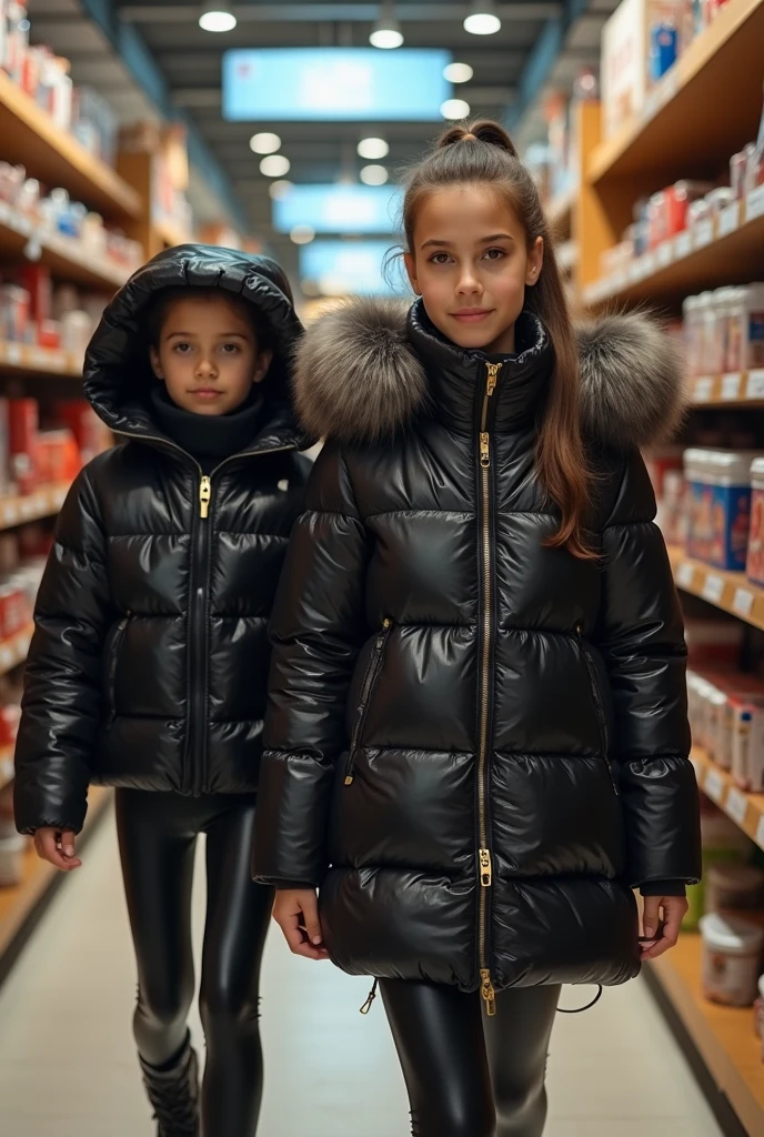 10 year old girl Russian child with long hair BLONDE, PORTRAIT, BLACK FUR COAT, ICE, ICE, LOTS OF ICE,