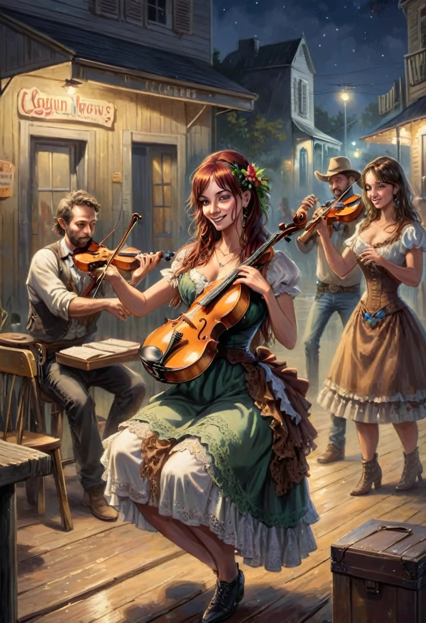 Concert country musicien cajun news Orléans bayou acadiens musicien musique de rue chanteuse bohème cowboy cowgirl violon scène instrument cajun 4 musiciens groupe civer quatuor salle de concert danse lumière soir nuit soirée 