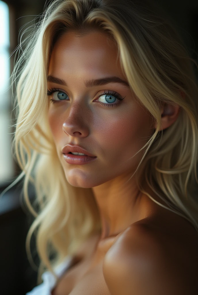 beautiFul European girl with yeux bleus and blonde hair, photo nude, ultra haute résolution, (Fotorrealista: 1.4), haute résolution , (Finely détaillé skin), (yeux bleus), (perFect proportions) (photos réalistes) (chef-d&#39;œuvre) (Fotorrealista), Ultraréaliste (Meilleure qualité) (détaillé) Photographié avec un Canon EOS R5, objectif 50 mm, F/2.8, (8k) (fond d&#39;écran) (Éclairage cinématographique) (Éclairage dramatique) (Complexe) Fashion