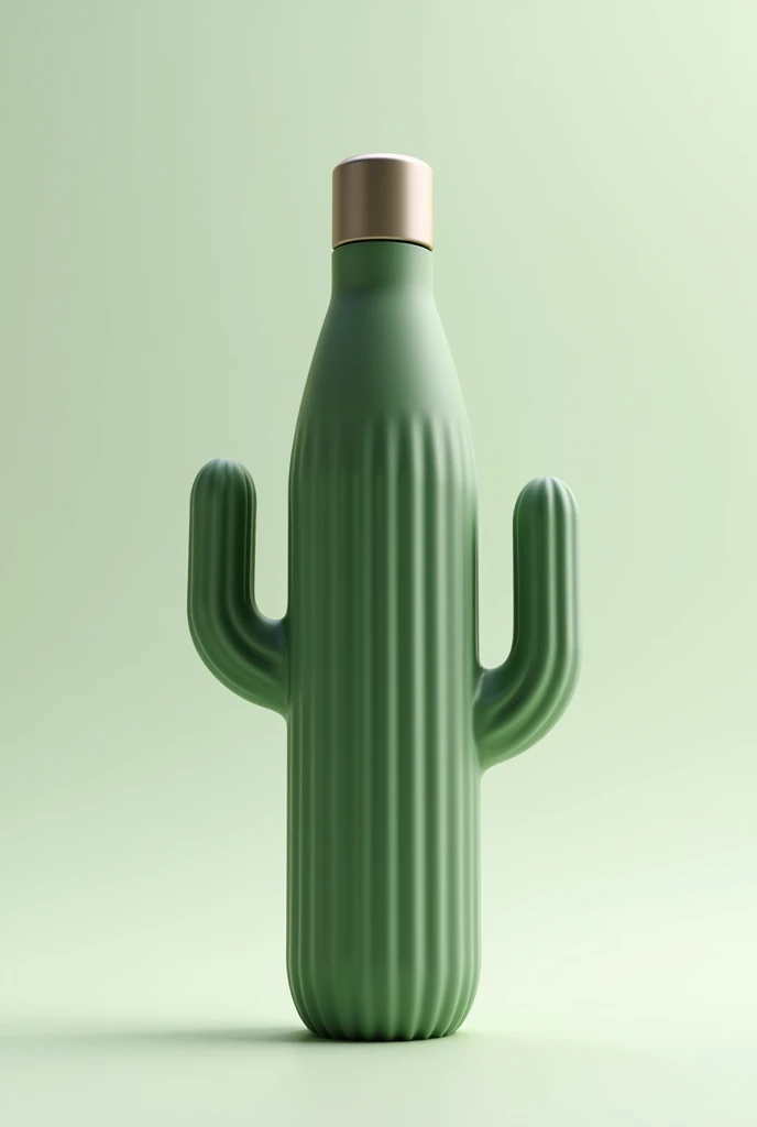 I need you to create me a water bottle in shape of cactus nothing on bottle just 