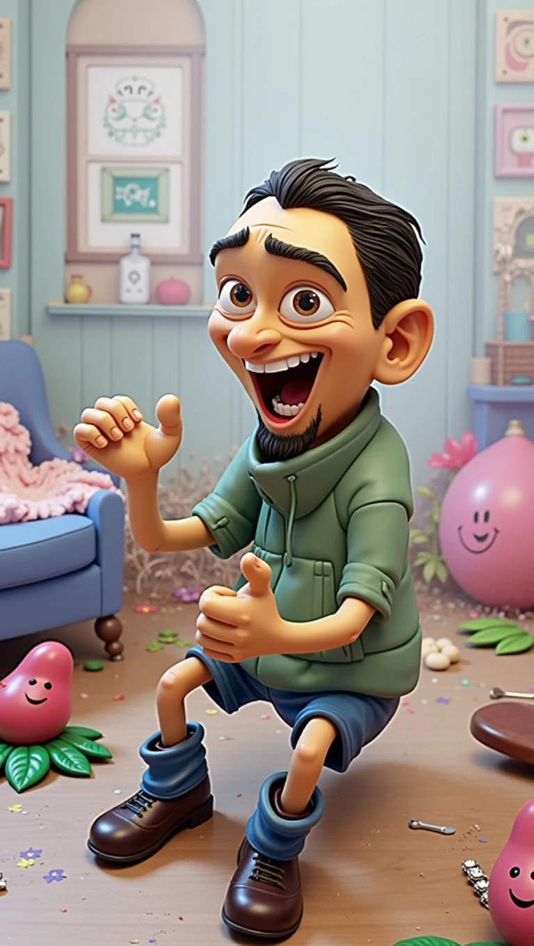 Create a 3d disney pixar caricature image