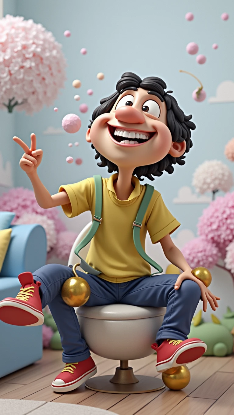 Create a 3d disney pixar caricature image