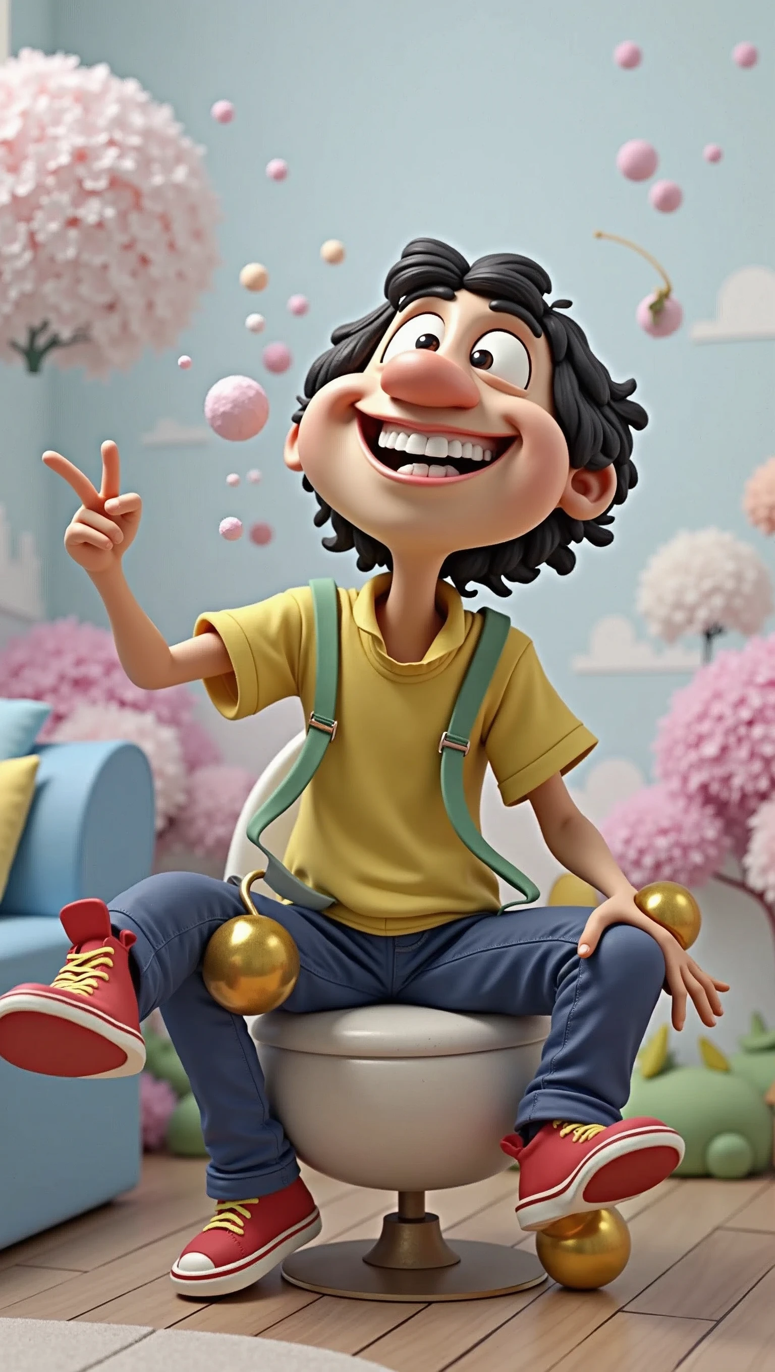 Create a 3d disney pixar caricature image