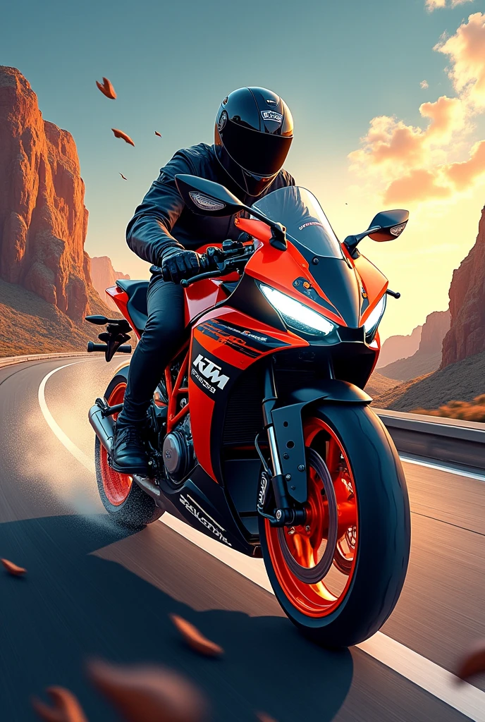 Profile picture with the name road and food, with a motorcycle theme and comfortable, fast KTM
