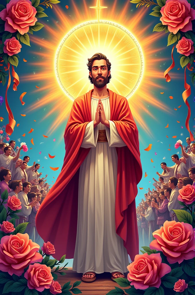 colorful pamphlet that says saint adolfo fets in a festival of colors