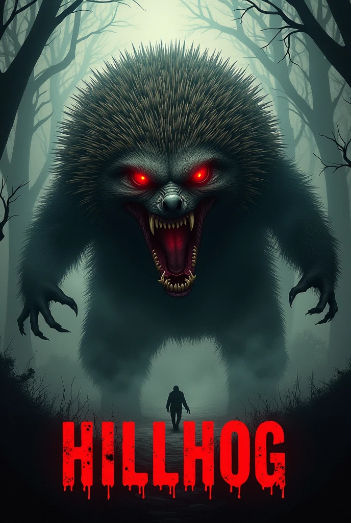 "Hillhog" hedgehog title horror movie poster
