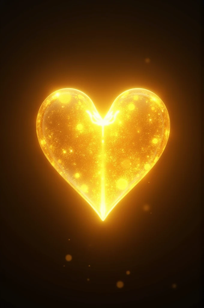 Bright, luminous, precious yellow heart