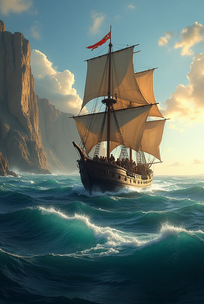 Portuguese passing by the Cape of Good Hope in South Africa in 1488