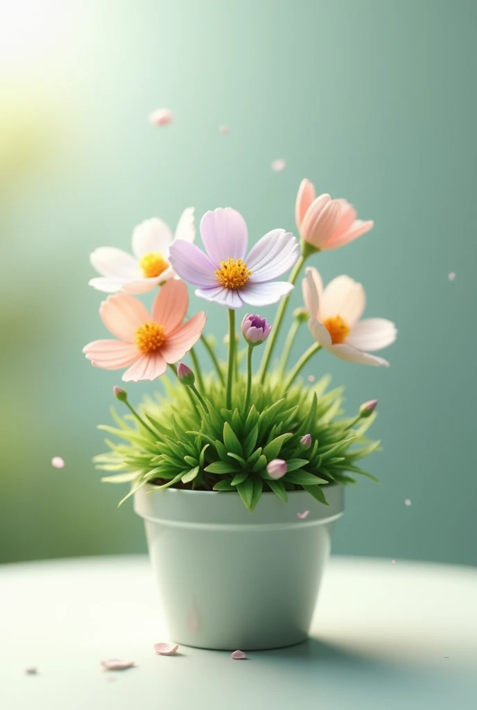 Cute mini plant with flowers