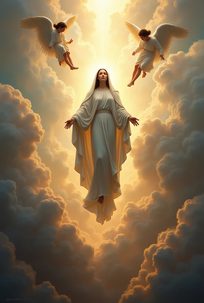 create a realistic image of Our Lady on the day of her“Assumption of Our Lady, celebrated annually on August 15th, is one of the most significant dogmas of the Catholic Church. Proclaimed by Pope Pius XII in 1950, este dogma afirma than a Virgem Maria foi elevada ao céu em corpo e alma ao término de sua vida terrena. This belief reflects the purity and holiness of Mary, than, of the Assumption of Mary, who did not experience the corruption of the body after death. The Assumption is seen as a sign of hope and comfort for the faithful, indicando than todos os than seguem a Cristo também serão elevados à glória celestial. Explore the history, the theology and liturgical celebrations associated with the Assumption of Our Lady, and how this event continues to inspire the devotion and faith of Catholics around the world.”
