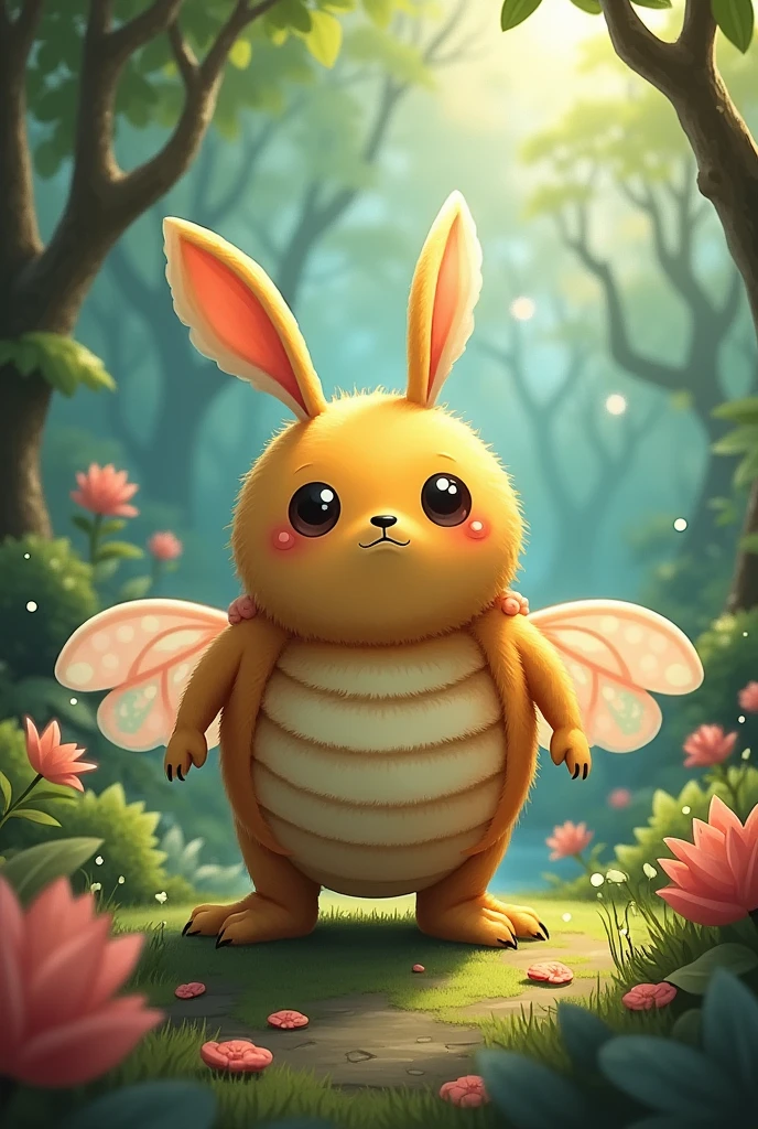 Furry reference sheet beetle mixed with a sea bunny. Ghibli style