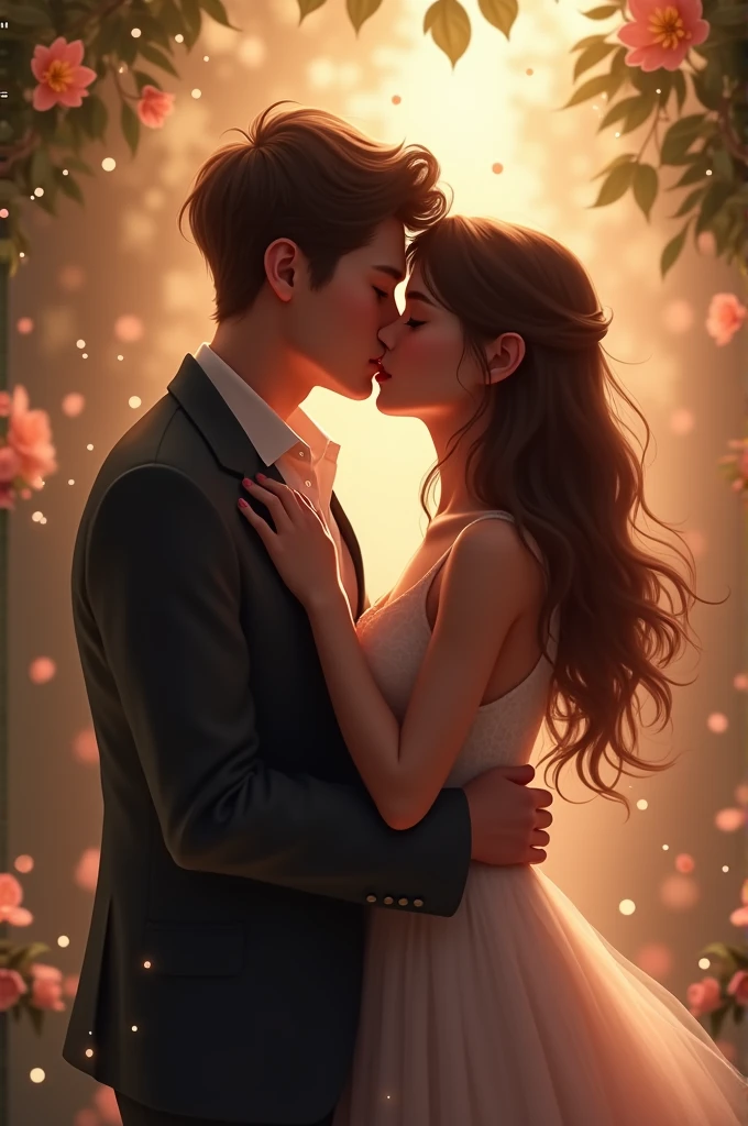 Girl boy kissing