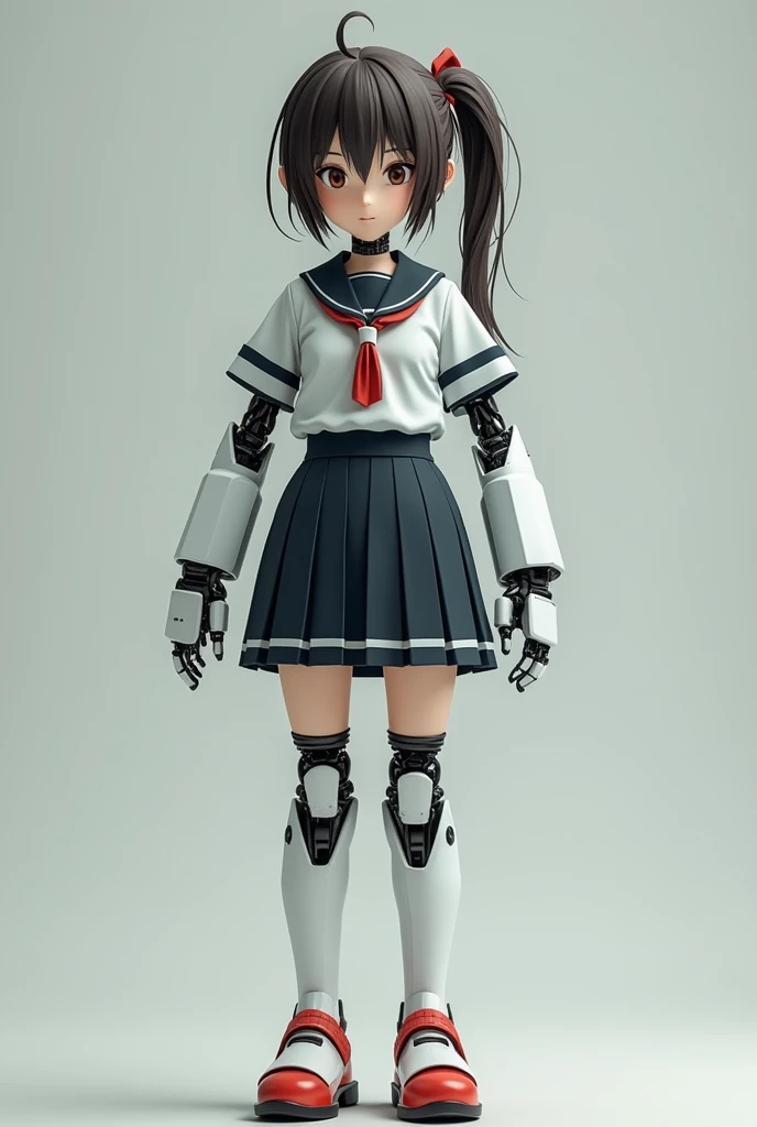 A robotic japanese school girl