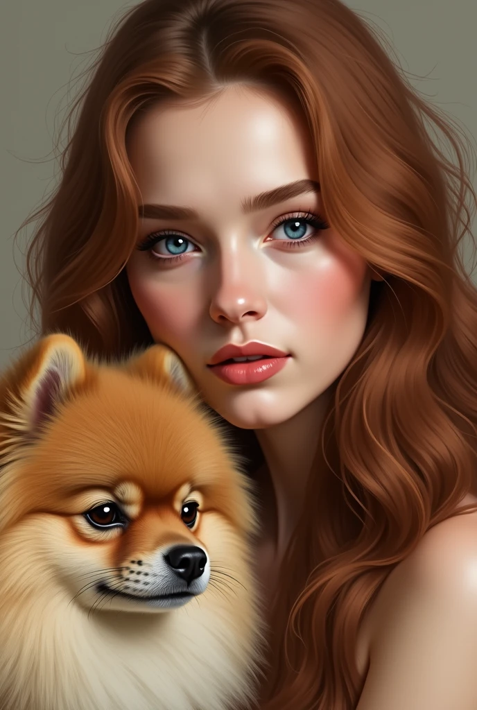 Alla Monchak realistic with pomeranian 