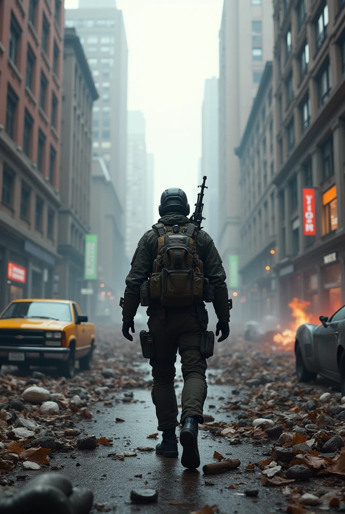 a wallpaper, from the game The Division 1, showing the real scenario of the game