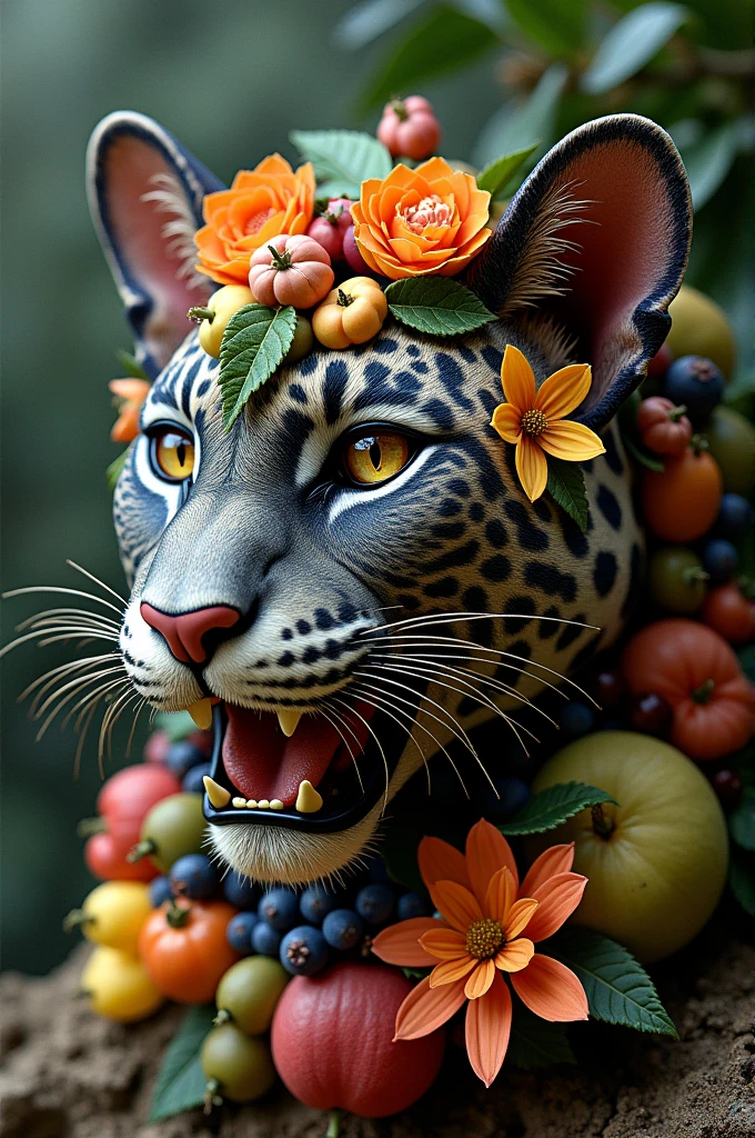 Panther Head in the Style of Archimboldo