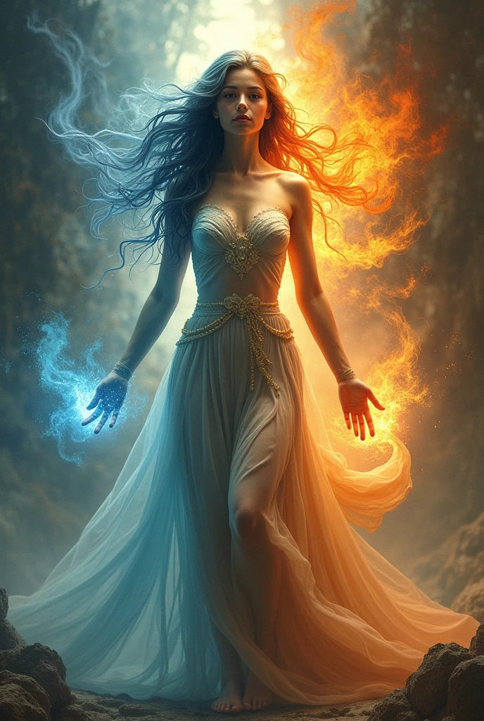 a one woman, a goddess, goddess of the elements, water, fire, land e ar. Your aura is strong. Ela é uma Linda mulher, with characteristics of the four elements, land, water, fire e ar. a one woman marcante, Bela, Linda, considered wonderful.