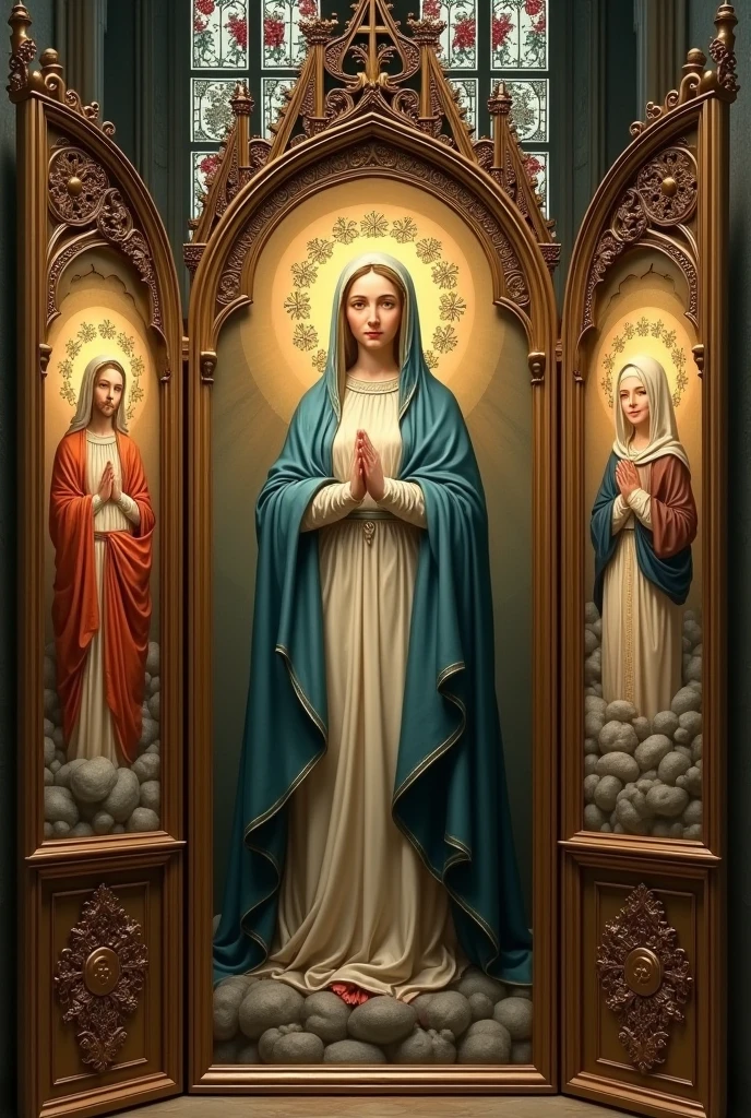 I didn't say a triptych with the Virgin Mary's biography and her virtues
