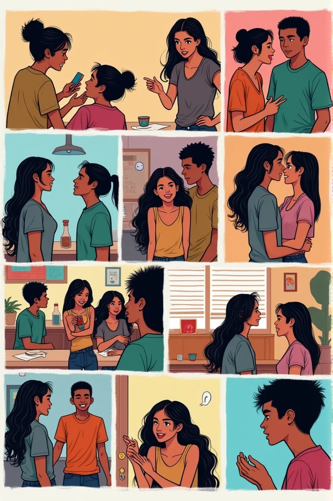 A 12-panel comic in Spanish about adolescent sexuality with a happy ending 