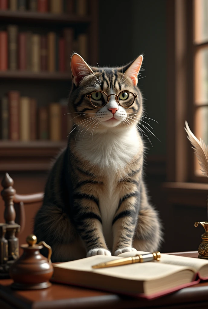 Image of a philosopher cat