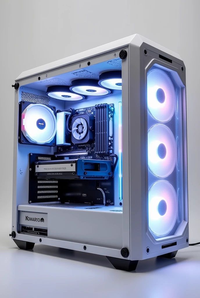 Créé un pc gamer avec un boitier Mars Gaming MC-3TCORE blanc et une carte mère MSI X670E Gaming Plus WiFi et
Corsair iCUE H100i Elite CAPELLIX XT 240mm blanc et une Radeon RX 7900 gre blanc et 2 barrettes de RAM blanche et 8 ventilateur rgb blanc