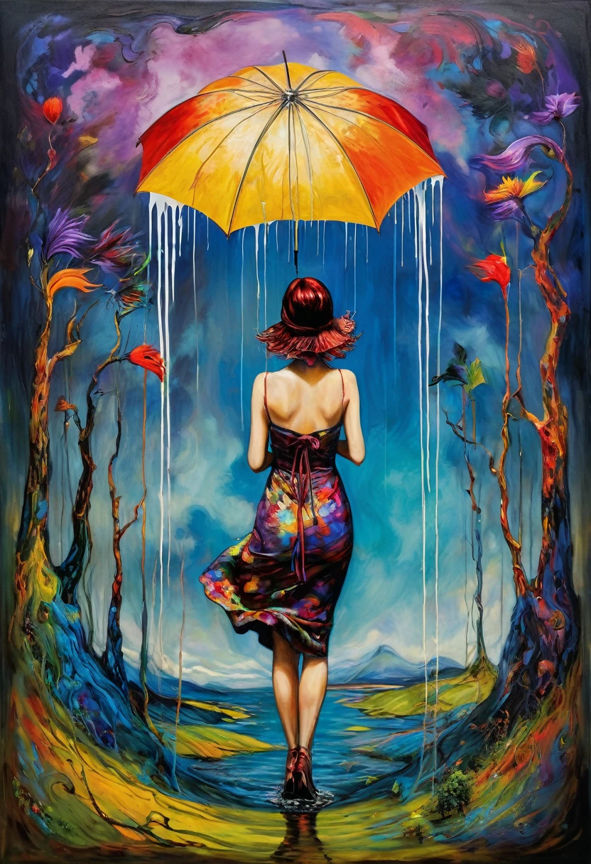 (Artistic Masterpiece of Romantic Life) ( (Themed Art of Life) ( (Conceptual Art) (NFT Exclusive) (Fauvism Work) ()”) Where visual poetry transcends traditional boundaries and embraces the dynamic interplay between creativity and technology Takes),dripping paint,darkart,style, in the style of esao andrews