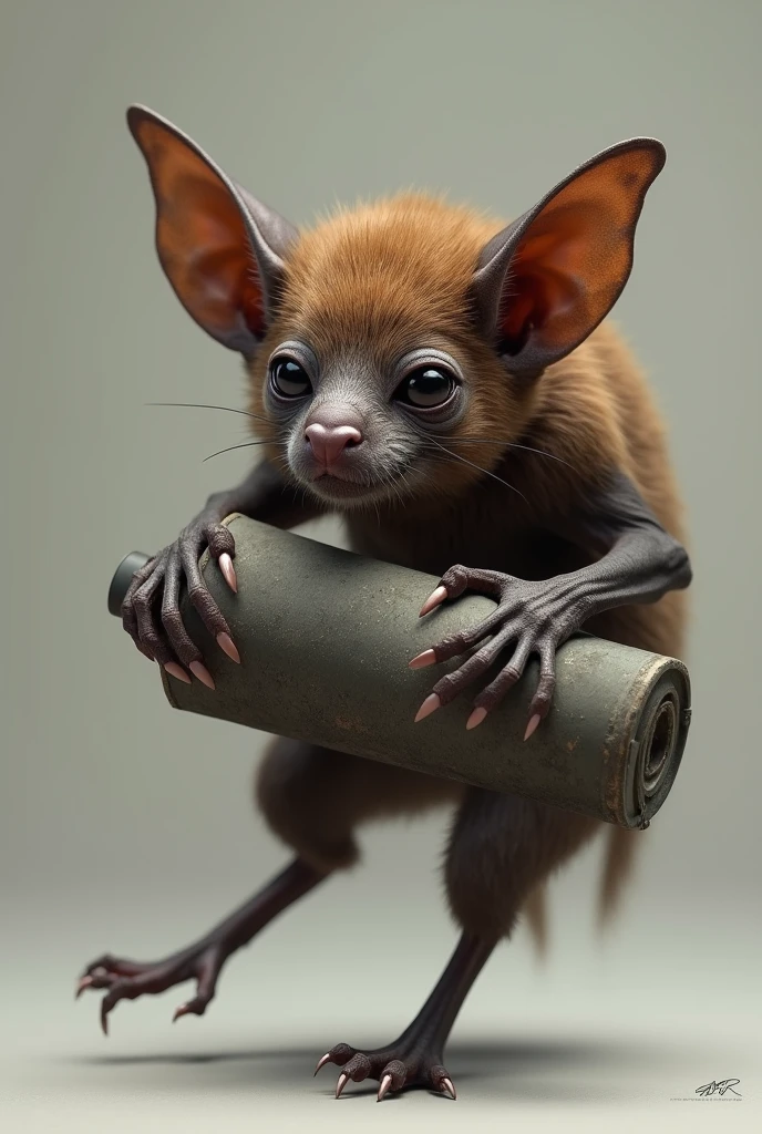 Bat carrying a bomb, the bat doesn't need to be monstrous